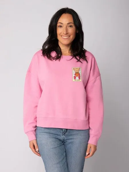 watapparel watapparel Sweatshirt Frauen Tarot The Coffee, Bubble pink, – Produktbild 2 von 2