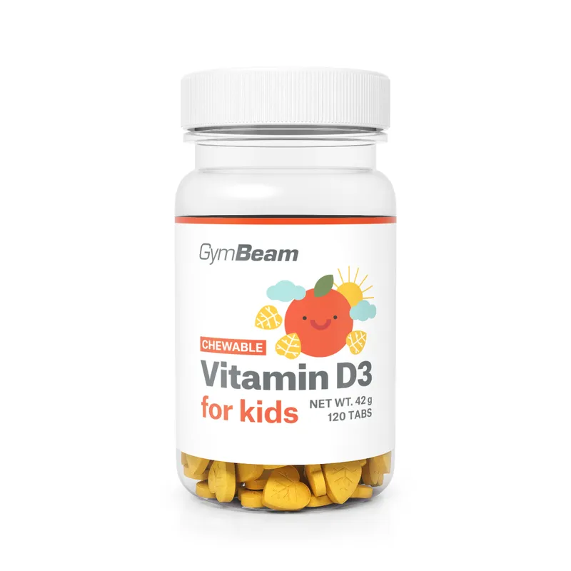 GymBeam Kids GymBeam Kids Vitamin D3 Kautabletten für Kinder (400 IU) 120 Tabletten Orange – Produktbild 1 von 1