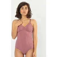 erlich textil erlich textil Eleonora Body mit Spitze aus Bio-Baumwolle, made in Europe, Mauve, – Produktbild 2 von 6