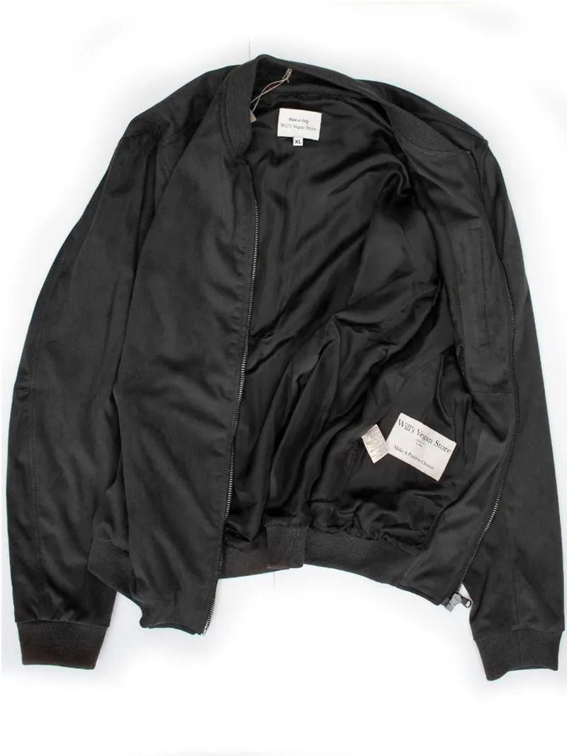 Will's Vegan Store Will's Vegan Store Damen vegan Bomberjacke Vegan Wildleder Schwarz, Schwarz, – Produktbild 2 von 2