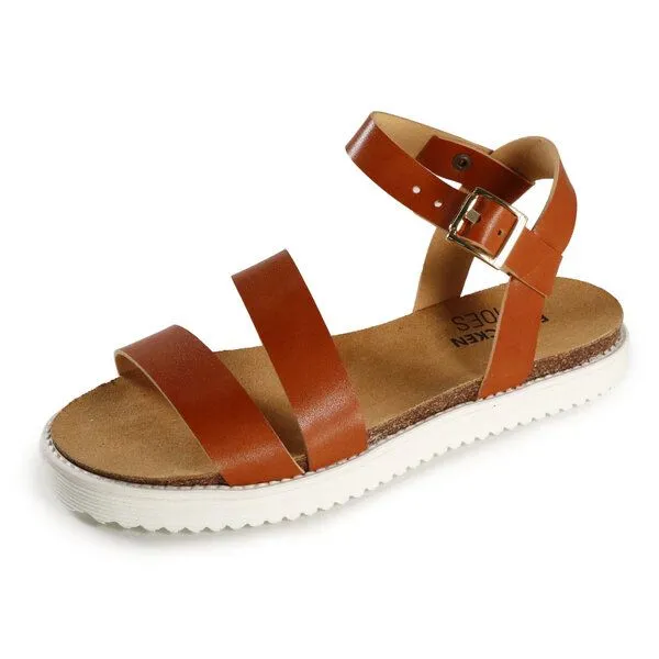 Fairticken Fairticken Vegane Sandale NICOLA mit hoher Sohle, Braun, – Produktbild 1 von 3