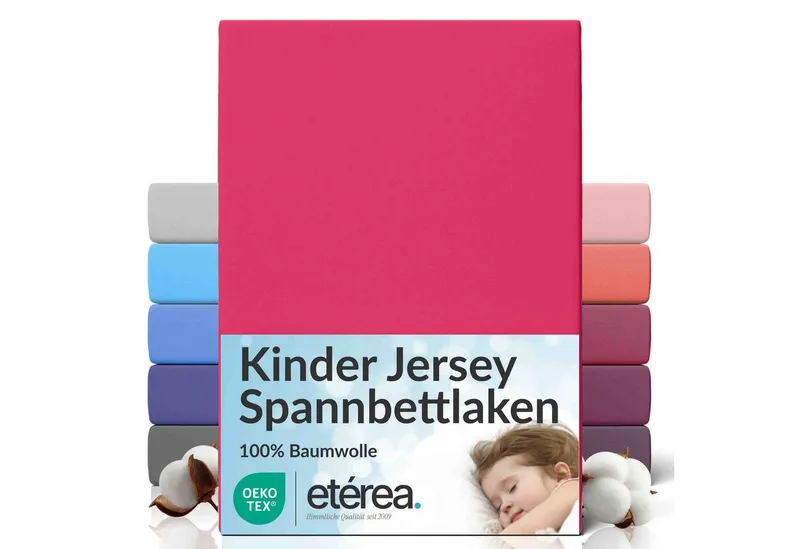 etérea Himmlische Qualität Spannbettlaken etérea Comfort Jersey Spannbettlaken, Jersey, Gummizug: rundum, (1 Stück), Rosa, – Produktbild 6 von 8