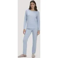 hessnatur hessnatur Schlafhose aus reiner Bio-Baumwolle, Nordisch blau, – Produktbild 1 von 1