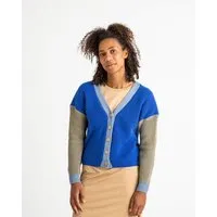 MATONA Matona Farbenfrohe Strickjacke für Frauen aus Bio-Baumwolle / Color Block Cardigan – Produktbild 1 von 1