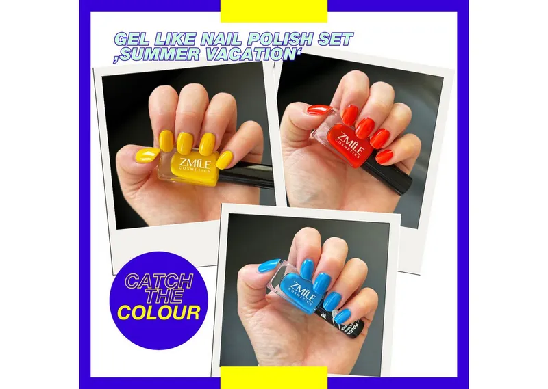ZMILE COSMETICS Nagellack-Set Gel Like Nail Polish Set 'Summer Vacation', 5-tlg., mit veganer Formulierung, Bunt, – Produktbild 4 von 6