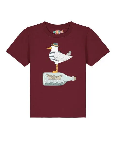 watabout.kids watabout.kids T-Shirt Kinder Möwe mit Hut, Burgundy, – Produktbild 1 von 2