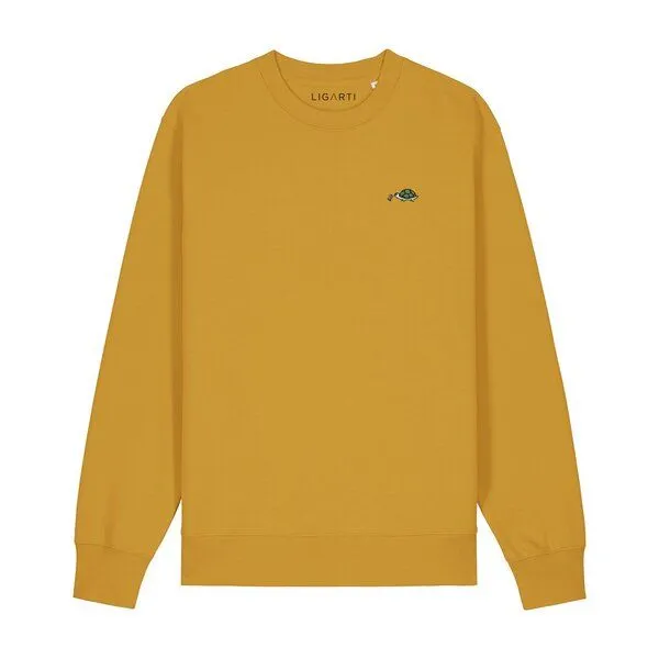LIGARTI Bestickter Pullover – Lars die Schildkröte – LIGARTI Tiermanufaktur, Senfgelb, – Produktbild 1 von 2