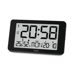 Hama Hama Digitale Wanduhr "Kuba", Funkuhr mit Thermometer/Hygrometer – Produktbild 1 von 1