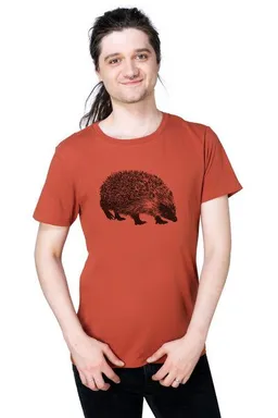 Hirschkind Hirschkind Bio- & Fair-Trade-Männershirt "Igel" rostrot – Produktbild 1 von 1
