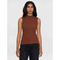 KnowledgeCotton Apparel KnowledgeCotton Apparel Ripptop - High neck rib top - aus Bio-Baumwolle, Braun (tiramisu), – Produktbild 1 von 1