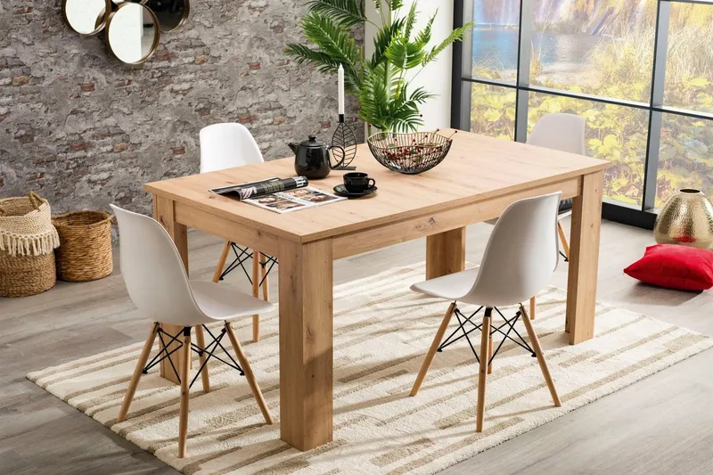 Home affaire Esstisch Sardinia, Verlängerbar durch Einlegeplatte, Beige, – Produktbild 1 von 5