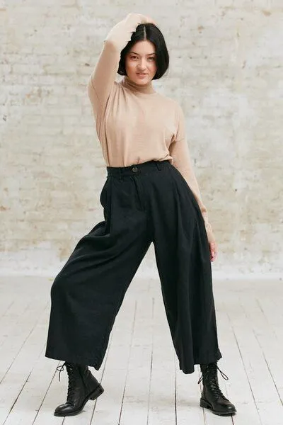Jyoti - Fair Works Jyoti - Fair Works Hanf/Tencel Culotte Awasi Schwarz – Produktbild 4 von 4
