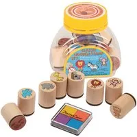 Goki goki Kinder Stempelset mit buntem Stempelkissen "Wilde Tiere" 9-teilig – Produktbild 1 von 1