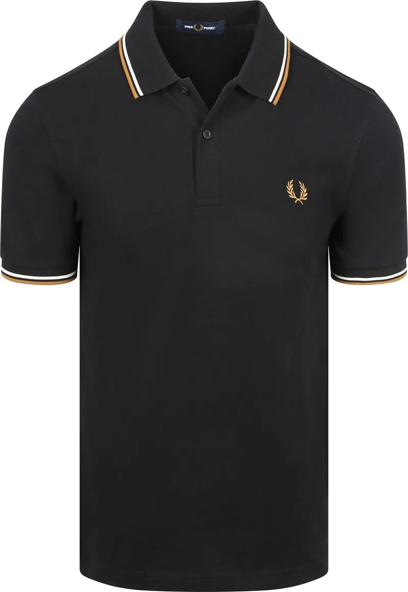 Fred Perry Fred Perry Polo Twin Tipped M3600 Schwarz P69 - Größe M, Schwarz, – Produktbild 1 von 5