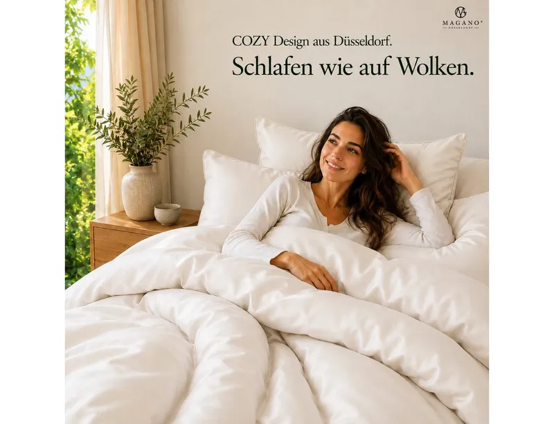 MAGANO Spannbettlaken, Luxus 100% TENCEL ™ Lyocell, Bettlaken, Gummizug: rundum, 400 TC Fadendichte, Hypoallergen, Thermoregulierend, Beige|weiß, – Produktbild 3 von 5