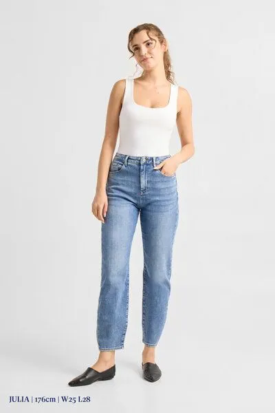 DAWN Damen Jeans STARDUST High Waist O-Shape DAWN Bio-Baumwolle, Light blue, – Produktbild 3 von 8