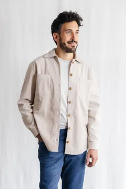 Jyoti - Fair Works Jyoti - Fair Works Herren vegan Überhemd Kalagi Beige – Produktbild 1 von 1