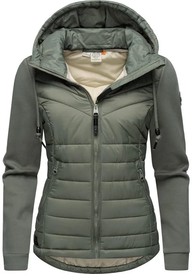ragwear ragwear Outdoorjacke Sandrra Steppjacke aus modernem Materialmix mit Kapuze, Grün, – Produktbild 5 von 5