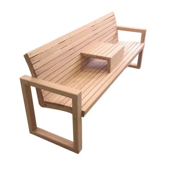 4betterdays 4betterdays Gartenbank 'Rest Time' | massive Lärche | mit Ablage – Produktbild 1 von 4