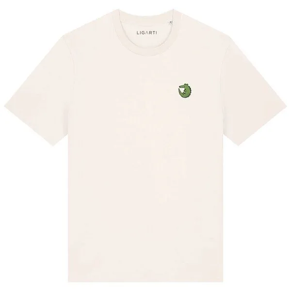 LIGARTI Besticktes T-Shirt – Ali das Krokodil – LIGARTI Tiermanufaktur, Cremeweiß, – Produktbild 1 von 3