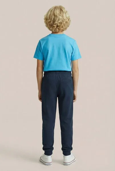 THE FACE OF ELEMENTS The Face of Elements Essential Relaxed Fit Kids Sweatpant aus 100% Bio-Baumwolle, Navy blue (blau), – Produktbild 3 von 3