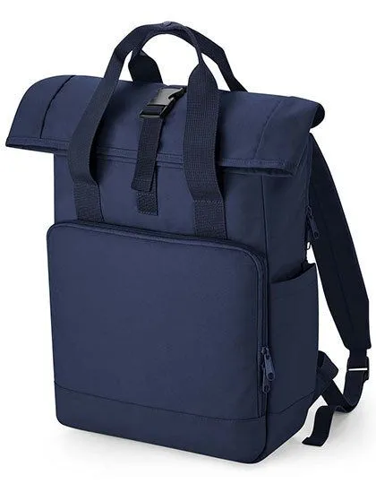BagBase BagBase Recycled Twin Handle Roll-Top Backpack und Handtasche in einem, Navy, – Produktbild 2 von 4