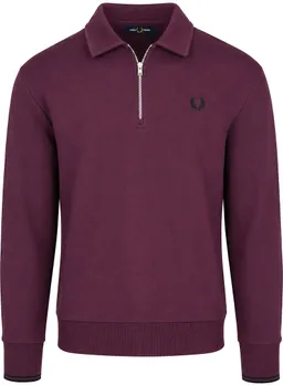 Fred Perry Fred Perry Langarm-Poloshirt Half Zip Plum - Größe XL – Produktbild 1 von 1