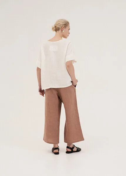 AmourLinen AmourLinen Leinenhose Tokyo, Rosy brown (braun), – Produktbild 2 von 4