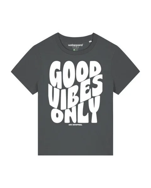 watapparel watapparel T-Shirt Frauen Good vibes only, Anthracite, – Produktbild 1 von 3