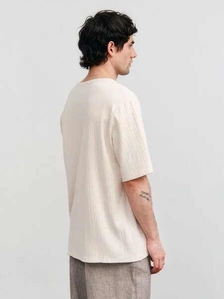 Rotholz Rotholz Ripped T-Shirt - Unisex - aus Bio-Baumwolle, Natural undyed (offwhite), – Produktbild 2 von 4