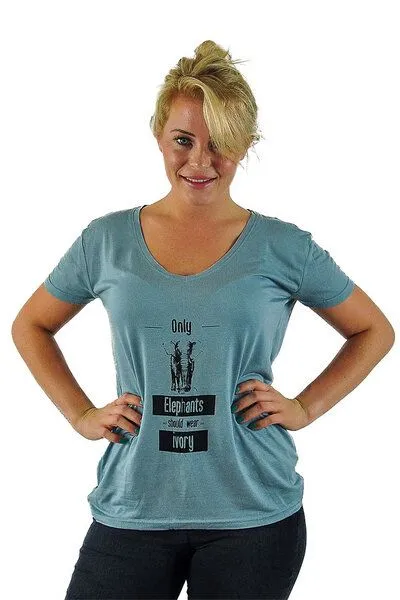 Human Family Human Family Damen Modal Shirt "Only Elephants should wear Ivory" – Produktbild 2 von 4