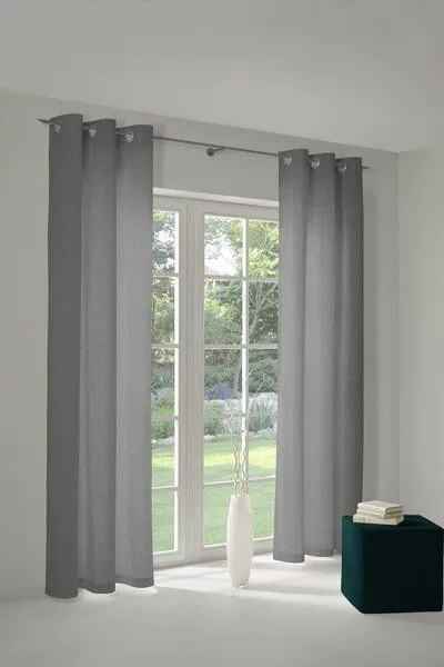 Nature by Adam Nature by Adam Vorhang aus 100% Bio-Baumwolle - Made in Germany - Uni Collection light, Dunkelgrau, – Produktbild 6 von 7