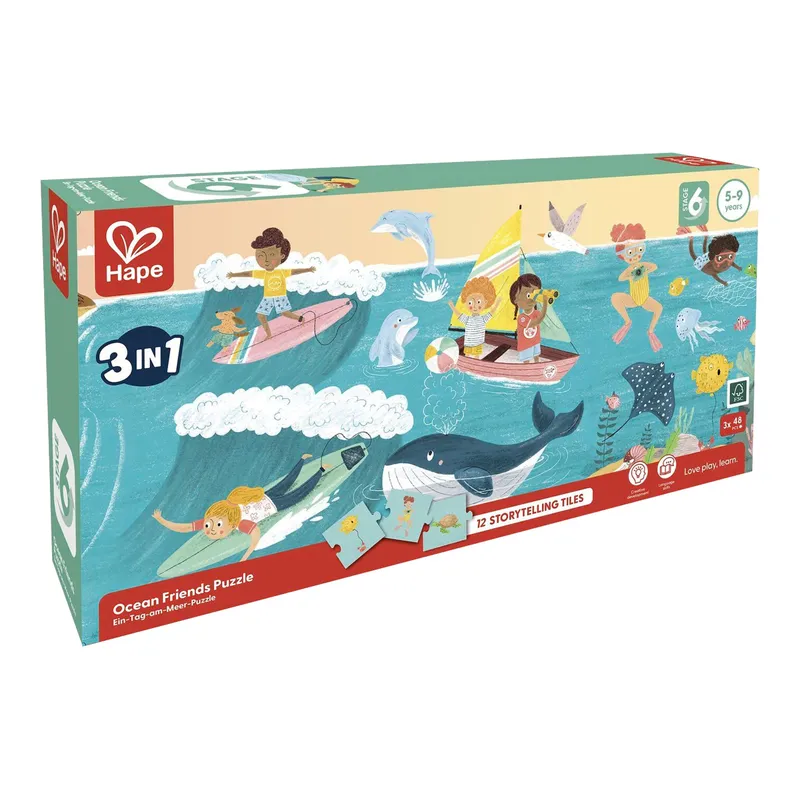 Hape Hape Puzzle Ein Tag am Meer 48 Teile, Mehrfarbig, – Produktbild 1 von 1
