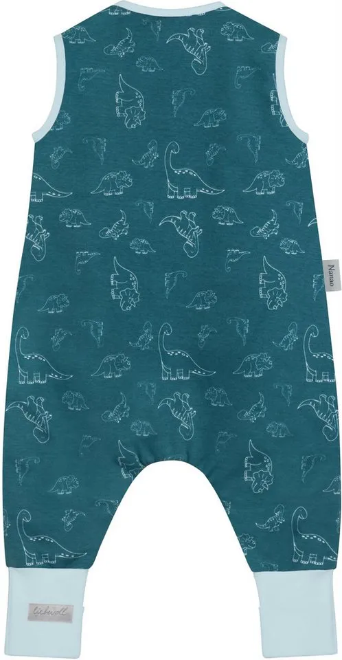 normani Babyschlafsack Baby Schlafsack mit Füßen aus Bio-Baumwolle Nanao, Blau, – Produktbild 4 von 5