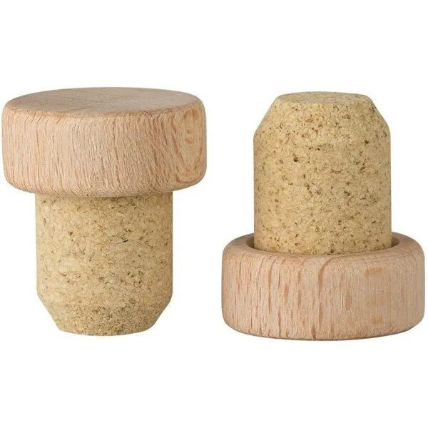 Kork-Deko Kork-Deko Griffkorken mit Holzgriff 19,5mm | Holzgriffkorken | Presskork | Für Gin, Spirituosen, Öle und Saft | Griffgröße 29 x 12 mm | 10er-Pack – Produktbild 1 von 3