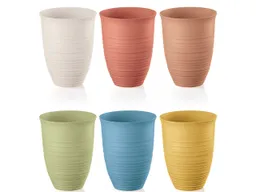 guzzini Becher-Set "TIERRA" aus recyceltem Kunststoff, 520 ml, sortiert, 6 Stk. – Produktbild 1 von 1
