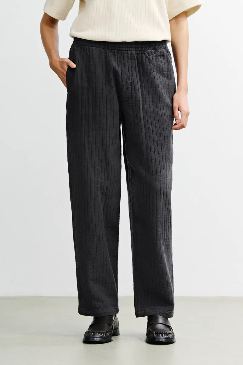 Rotholz Rotholz Damen vegan Hose Mit Weitem Bein Gerippt Anthrazit, Grau, – Produktbild 2 von 2