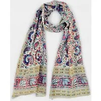 Der Lindwurm Der Lindwurm Kalamkari- Schal , Handdruck mit Pflanzenfarben, Rot/gold, – Produktbild 1 von 1