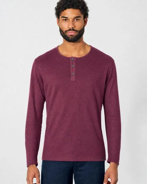 HempAge HempAge Herren Langarm-Shirt Hanf/Bio Baumwolle, Wine(rot), – Produktbild 1 von 4