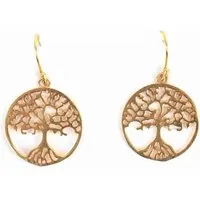 El Puente El Puente Ohrringe "Baum des Lebens" | Fair Trade & Handmade aus Indien, Gold, – Produktbild 1 von 1