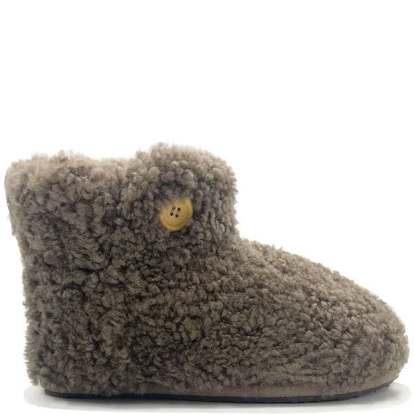 thies Home Stiefel aus Teddy-Schaffell "thies Shearling Boot", Elephant grey (grau braun), – Produktbild 1 von 4