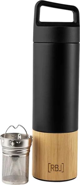 Rebel Outdoor Rebel Outdoor Isolierflasche mit Teesieb 530 ml bambus schwarz – Produktbild 1 von 1
