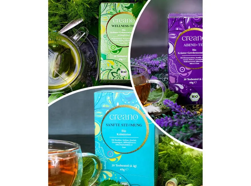 Creano Tee 60x “Calm down” Biotee-Mix (Wellness-Tee,Sanfte Stimmung,Abend-Tee)*, 1 x 60 St. – Produktbild 3 von 5