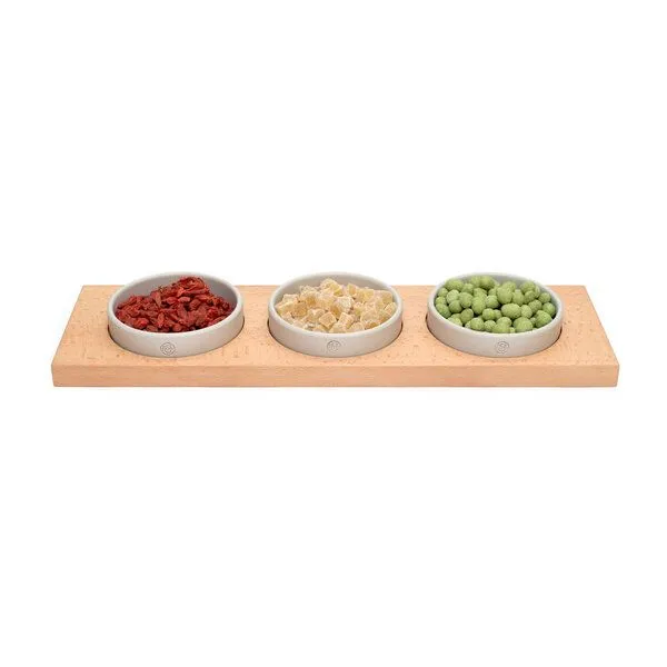klotzaufklotz klotzaufklotz Servierschalen mit Holztablett, Blasstürkis, – Produktbild 4 von 8