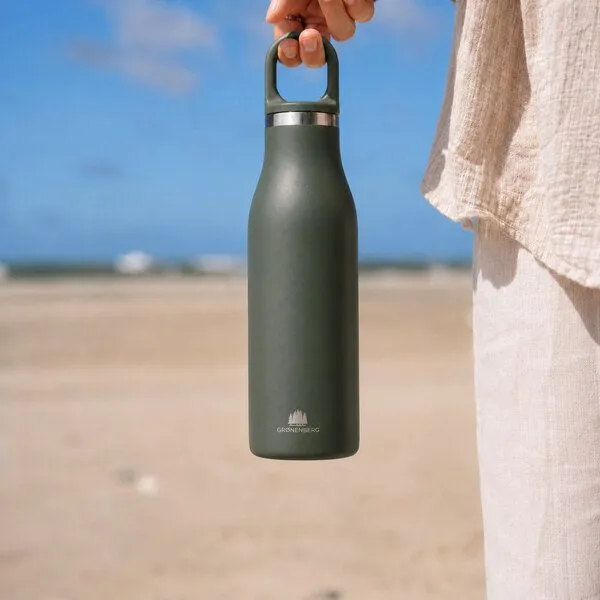 GROENENBERG GROENENBERG Trinkflasche Edelstahl | Thermosflasche 500 o. 750 ml aus recyceltem Edelstahl, Forest, – Produktbild 3 von 4