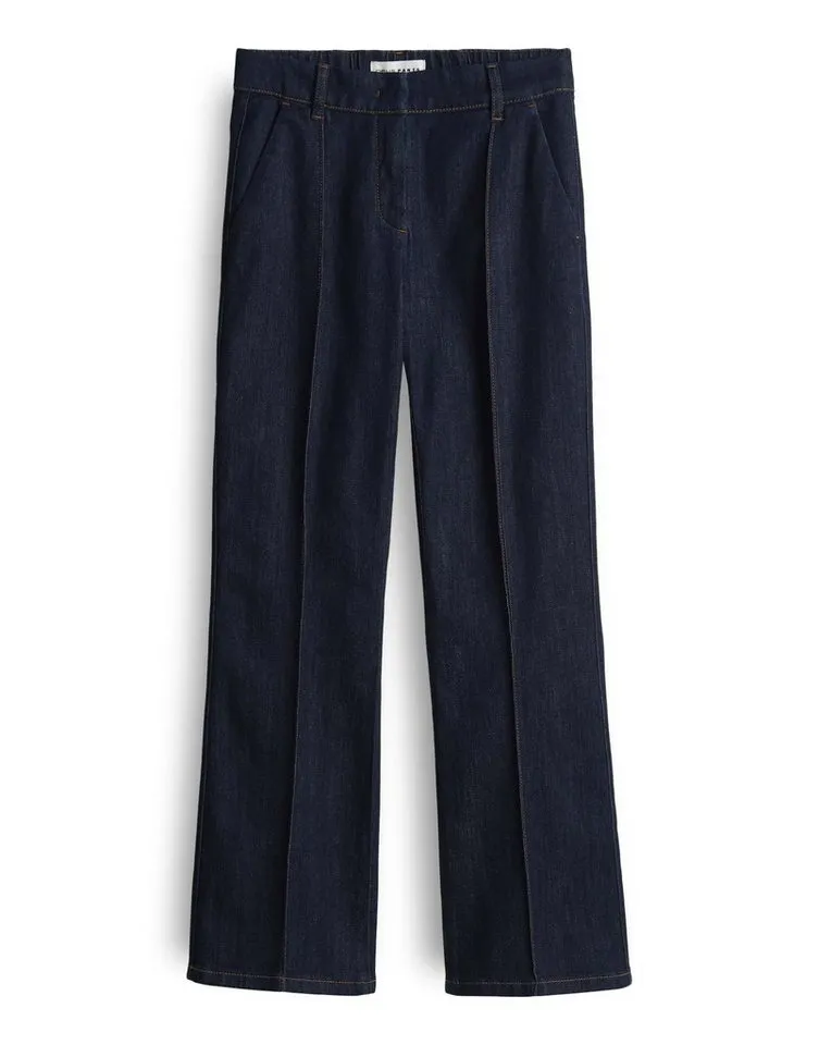 OPUS PANTS Bootcut-Jeans LUANE mit Komfortbund Mid Rise Ankle, BCI Cotton, Gummibund hinten, Blau, – Produktbild 2 von 5
