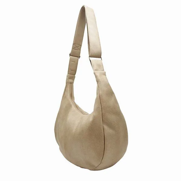 BOWLEANIES TASCHEN BOWLEANIES TASCHEN Moon Bag XXL aus Lederfaserstoff, Cremebeige, – Produktbild 1 von 3