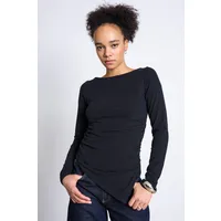 JAN N JUNE JAN 'N JUNE Damen vegan Longsleeve Mit Bootskragen Noly Schwarz – Produktbild 1 von 1