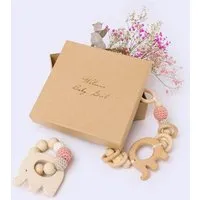 NoniKids Berlin NoniKids Berlin NoniKids Geschenkebox *Wagenkette & Greifling Elefant rosa* I Bio Baumwollgarn – Produktbild 1 von 1