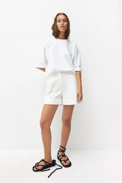 IVA RYCH IVA RYCH Shorts mit maskulinem Schnitt I Deadstock, Weiss, – Produktbild 2 von 3